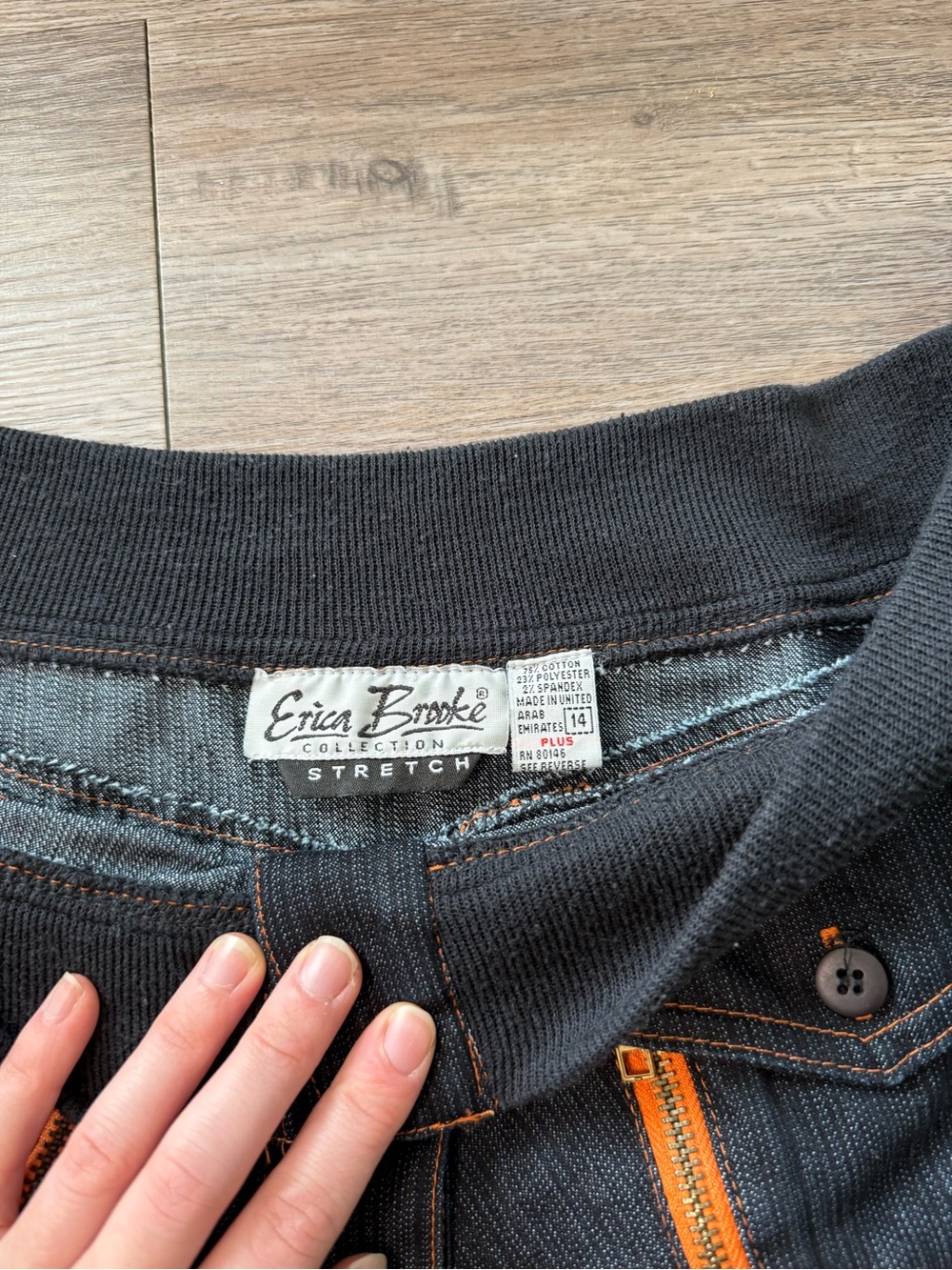 Erica Brooke Vintage Grunge Dark Wash Denim Zip Set Moto Utility Cyber - Picture 5 of 8